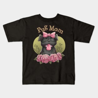 Pug mom women's dog gift Kids T-Shirt